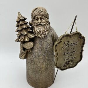 Avalon Christmas Tree Jesus Is The Reason For The Season Santa Statue 12.5"